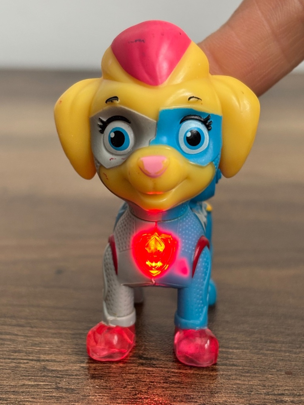 Paw Patrol Mighty Pups Super Paws Mighty Twins Ella Figure Toy Light Up WORKS